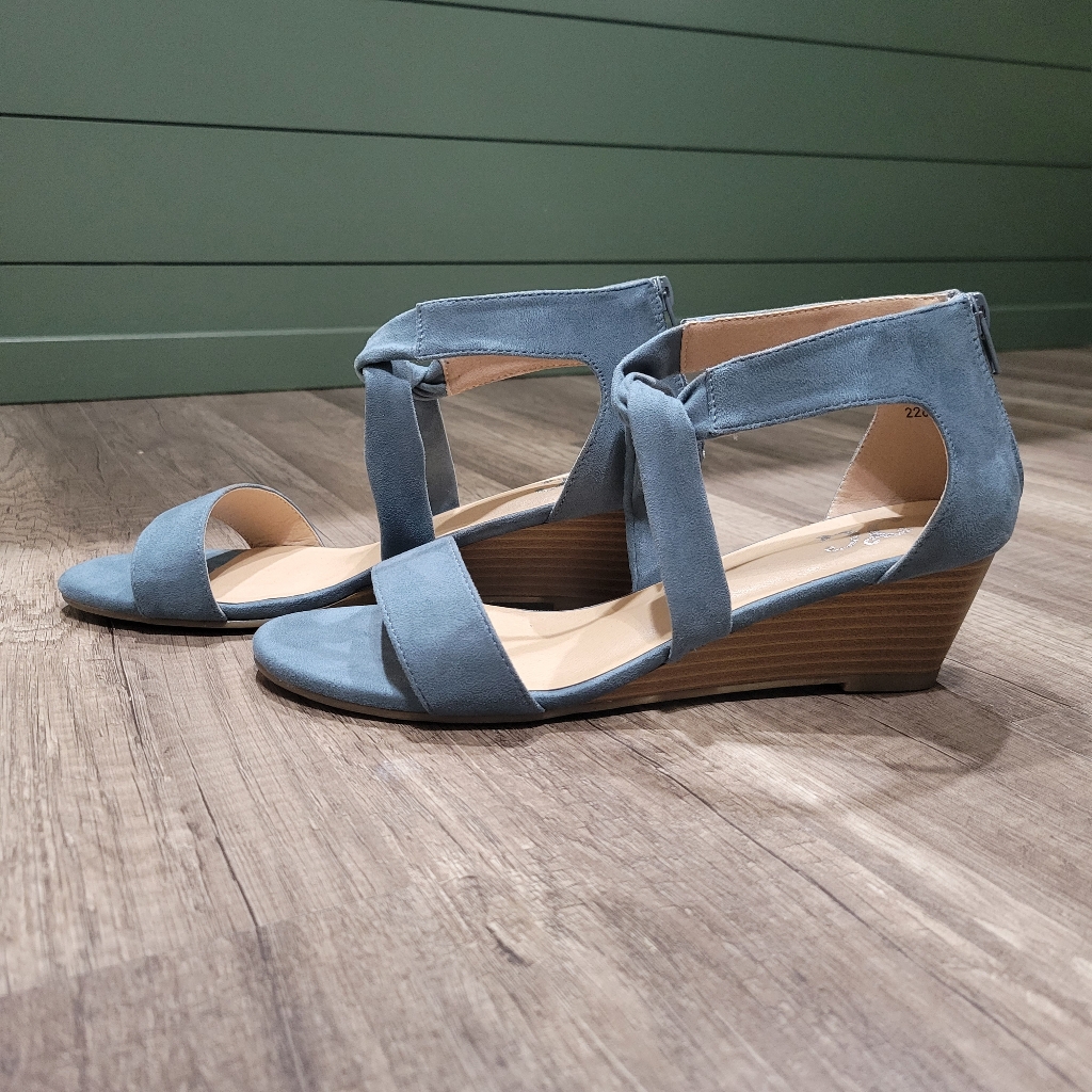 Jc Blue Suede Sandals